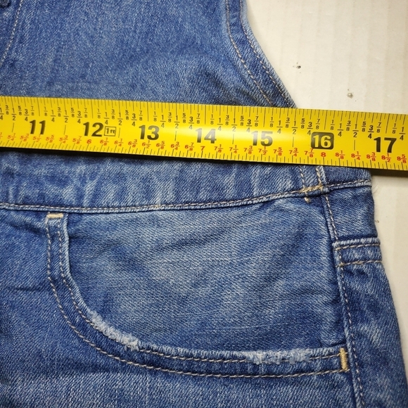 American Eagle Button Front Adjustable Tie Overalls Shorts Size Small - Picture 9 of 9
